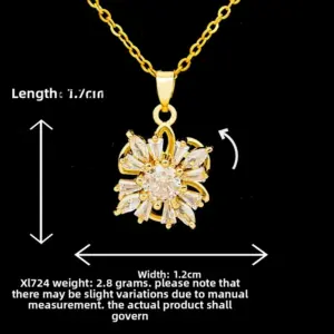 XL724 Exotic Flower Necklace / Gold