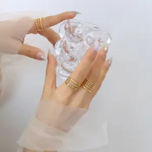 A364-Golden Four-Layer Chain Ring Opening Adjustable / No. 7 Opening Adjustable