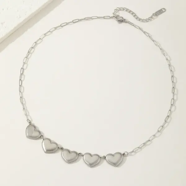 Wholesale Jewelry Casual Elegant Simple Style Heart Shape 304 Stainless Steel 18K Gold Plated Plating Pendant Necklace