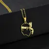 Wholesale Hot-Selling Stainless Steel Corsica Region Emblem Pendant Necklace Unisex Versatile Titanium Steel Sweater Chain Hoodie Chain Accessory