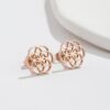 Wholesale New Korean Style Retro Flower Stud Earrings ins French Style Stainless Steel New Rotating Geometric Round Earrings 316 Ear Pin