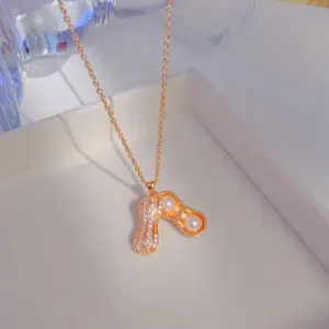 Rose Gold Openable Pearl Peanut (O-Shaped Chain)