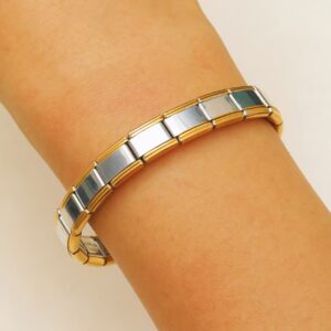 01 18k real gold + steel color 7073