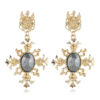 oly-6e8c8871a2af34be6c3cd18e62c6fe2c Wholesale Korean Dongdaemun Retro Baroque Cross Stud Earrings for Women - Trendy and Fashionable Turquoise Gemstone Earrings