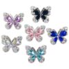 Wholesale Single-sided alloy diamond butterfly diy phone case car air outlet hairpin brooch corsage accessories crystal