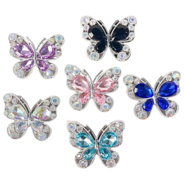 Wholesale Single-sided alloy diamond butterfly diy phone case car air outlet hairpin brooch corsage accessories crystal