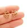 PVD Coated 18K Gold Real Gold Plated Animal 304 Stainless Steel Cute Sweet Waterproof Non Tarnish Ear Studs