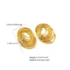 Wholesale 201 Stainless Steel 304 Stainless Steel Horns Coral Electroplating Stone-Free Imitation Gold Streetwear Plating Ear Studs