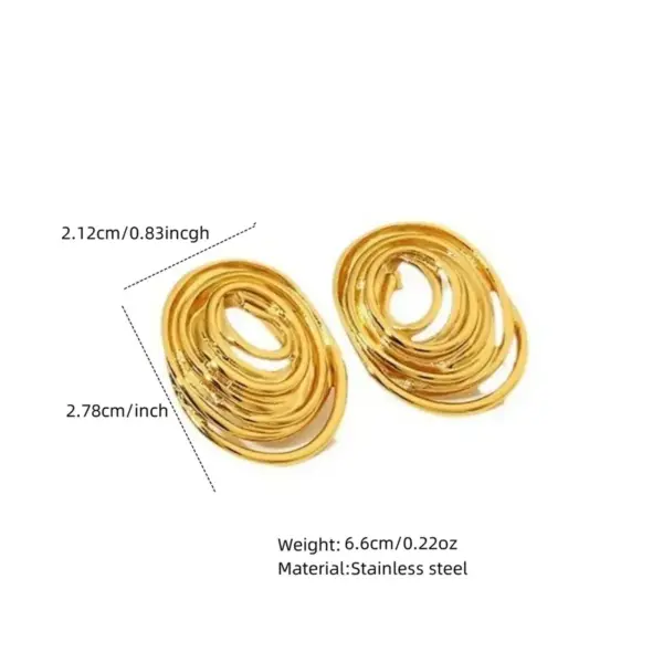 Wholesale 201 Stainless Steel 304 Stainless Steel Horns Coral Electroplating Stone-Free Imitation Gold Streetwear Plating Ear Studs