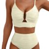 Wholesale 2 Piece Set Split Swimsuit Women's Hollow Textured Fabric Slim-Fit Sexy Pit Metal Decoration Women's Swimsuit Set