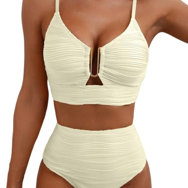 Wholesale 2 Piece Set Split Swimsuit Women's Hollow Textured Fabric Slim-Fit Sexy Pit Metal Decoration Women's Swimsuit Set