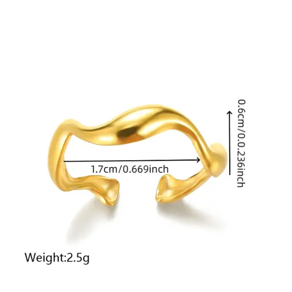 PVD Coated Real Gold Plated Flower 304 Stainless Steel Vintage Style Simple Style Waterproof Non Tarnish Rings