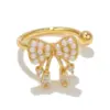 Wholesale Glam Pentagram Brass Plating Zircon Ear Clips 1 Piece