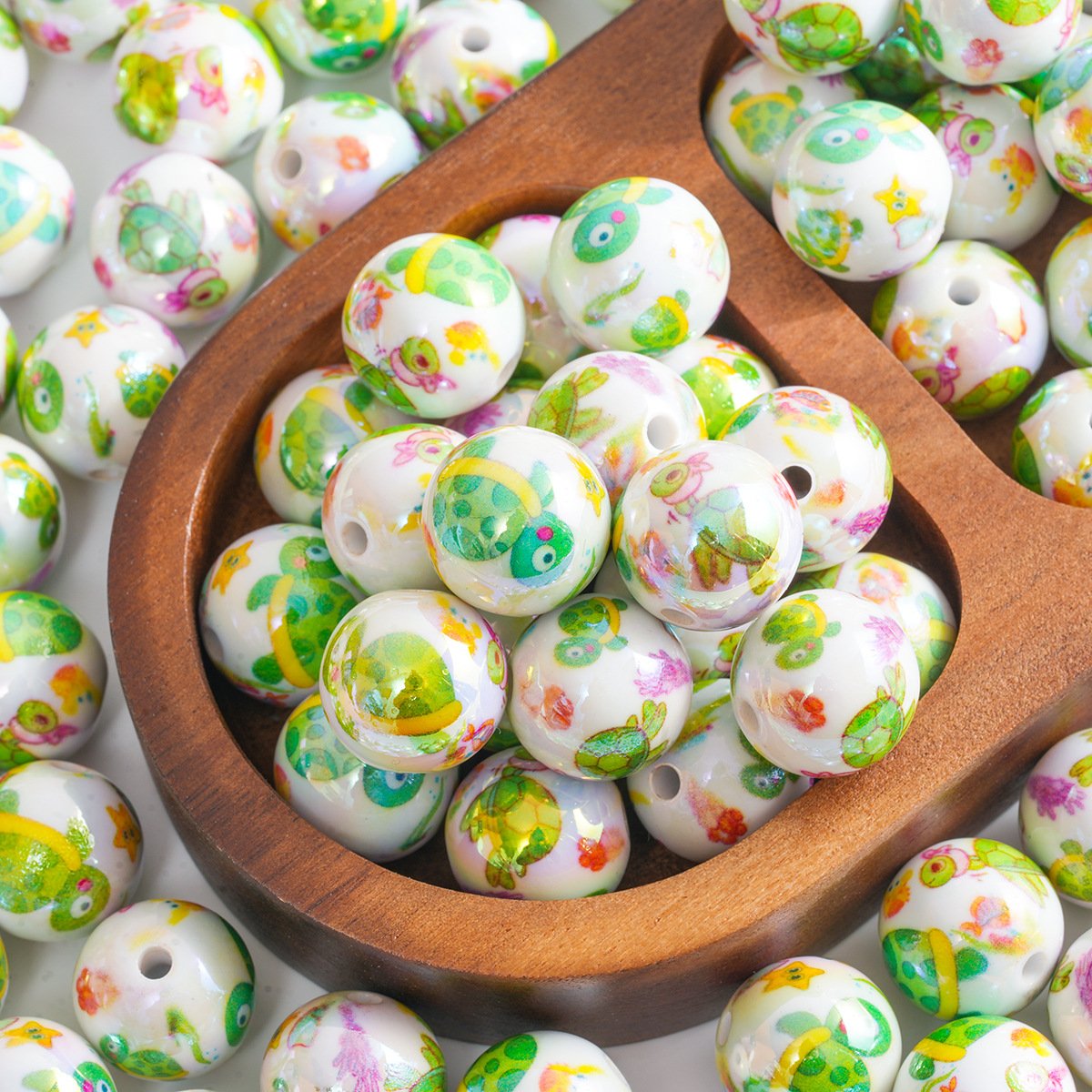 Wholesale Color coated ocean acrylic beads