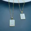 Wholesale Fashion Virgin Mary Square Copper Inlaid Shell Necklace 1 Piece