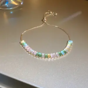 Bracelet-Golden-Colorful Rectangular