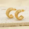 Wholesale 1 Pair Fashion C Shape Plating 304 Stainless Steel Titanium Steel 18K Gold Plated Ear Studs