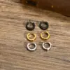 Wholesale PVD Coated Real Gold Plated Solid Color 304 Stainless Steel Casual Classic Style Waterproof Non Tarnish Hoop Earrings