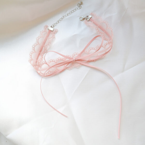 Wholesale Cross-Border New Jewelry Girl Neckband Pink Heart Pendant Necklace Choker Collar Clavicle Chain Butterfly Necklace