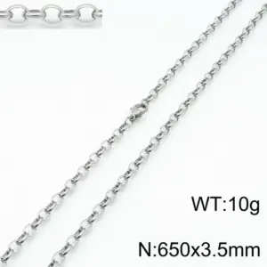 Steel Color 650 * 3.5mm = Necklace KN197299-Z