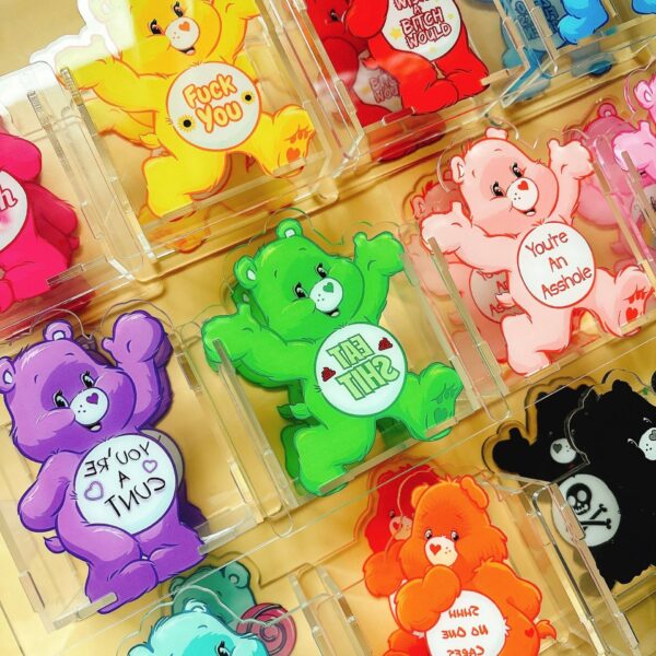Wholesale Bear Acrylic Pen Stationery Box Creative Cosmetic Pen Storage 10cm