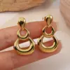 1 Pair Vintage Style Classic Style Circle 304 Stainless Steel Imitation Gold Electroplating Ear Studs