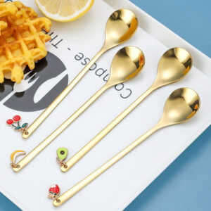 Wholesale spoon creative fruit jewelry pendant spoon coffee spoon