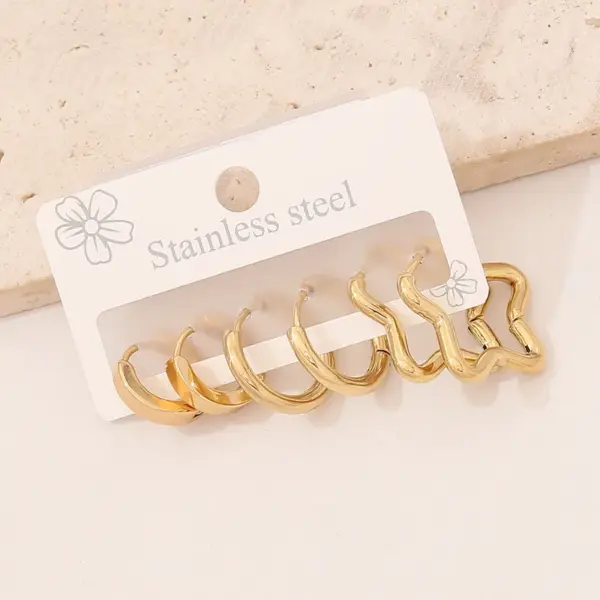 Wholesale PVD Coated 18K Gold Real Gold Plated Star Heart Shape 304 Stainless Steel Elegant Glam Waterproof Non Tarnish Earrings