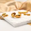 Wholesale 1 Pair Simple Style Solid Color Plating Stainless Steel 18k Gold Plated Ear Studs