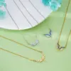 Wholesale 304 Stainless Steel Copper Wings Pendant Necklace