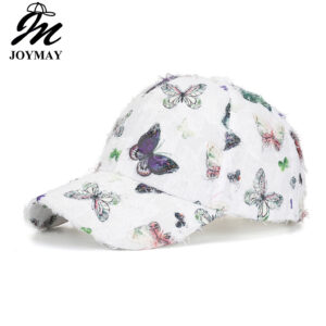 Wholesale Ethnic Style Hat Women's Summer Sun Hat Travel Shopping Butterfly Printed Hard Top Baseball Cap B1157