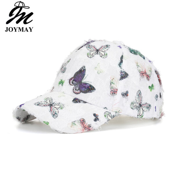 Wholesale Ethnic Style Hat Women's Summer Sun Hat Travel Shopping Butterfly Printed Hard Top Baseball Cap B1157