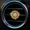 Wholesale Rhinestone sunflower car vent perfume diffuser clip sunflower car interior air conditioning decorations