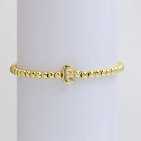 Wholesale Copper Beaded Plating Letter Bracelets