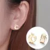 PVD Coated Real Gold Plated Ft Stainless Steel Retro Waterproof Non Tarnish Ear Studs