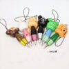 Wholesale Creative Student Office Stationery Cute and Wind Wooden Cartoon Animal Ballpoint Pen Mini Pendant Short Pen