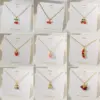 Wholesale Jewelry Cute Cherry Titanium Steel Copper Plating Cable Chain Pendant Necklace