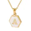 Wholesale Jewelry Fashion Hexagon 304 Stainless Steel Shell 18K Gold Plated Plating Stainless Steel Necklaces
