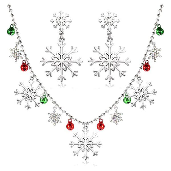 Wholesale Christmas Snowflake Bell Necklace