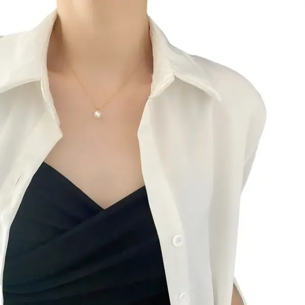 Wholesale Vacuum Plating Real Gold Plated 18K Gold Gold Plating Water Droplets 304 Stainless Steel Elegant Waterproof Non Tarnish Titanium Steel Necklace