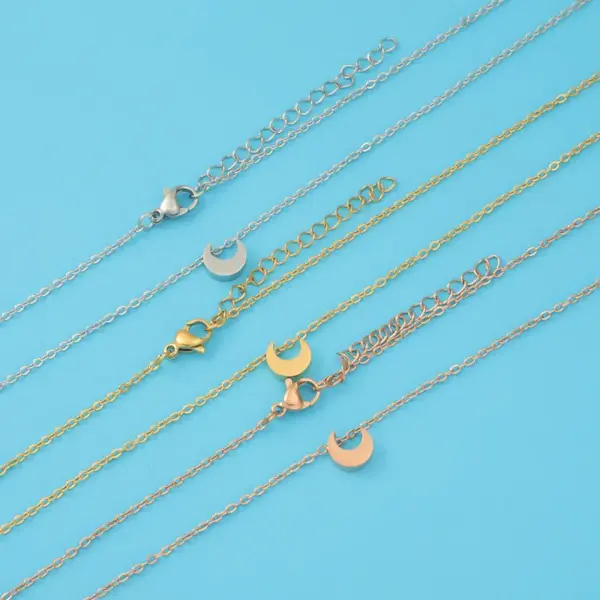 304 Stainless Steel Star Moon Heart Shape PVD Coated 18K Real Gold Plated Simple Style Waterproof Non Tarnish Rose Gold Gold Silver Pendant Necklace