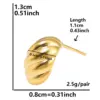 Ion Plating (IP) Real Gold Plated 18K C Shape Solid Color Twist 304 Stainless Steel Basic Modern Style Classic Waterproof Non Tarnish Ear Studs