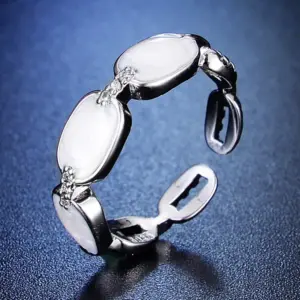 Y200-Meihu Ear Studs [White Gold Color]] / Adjustable Opening