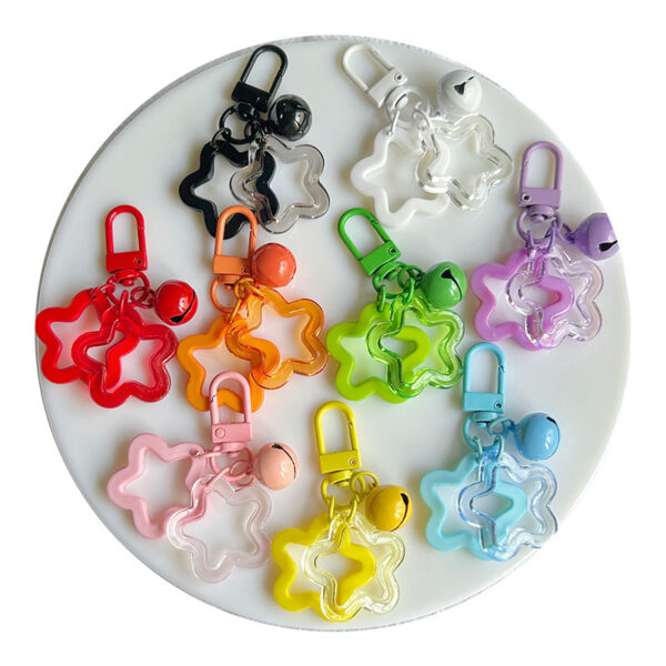 Wholesale Acrylic Hollow Five-inted Star Ins Pendant Summer Childlike Pendant Keychain Aessories Wireless Headset Aessories