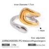 PVD Coated Real Gold Plated Geometric 304 Stainless Steel Simple Style Classic Style Waterproof Non Tarnish Open Rings