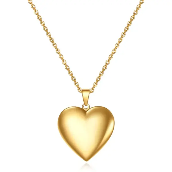 Wholesale Simple Style Heart Shape Titanium Steel Plating Gold Plated Pendant Necklace