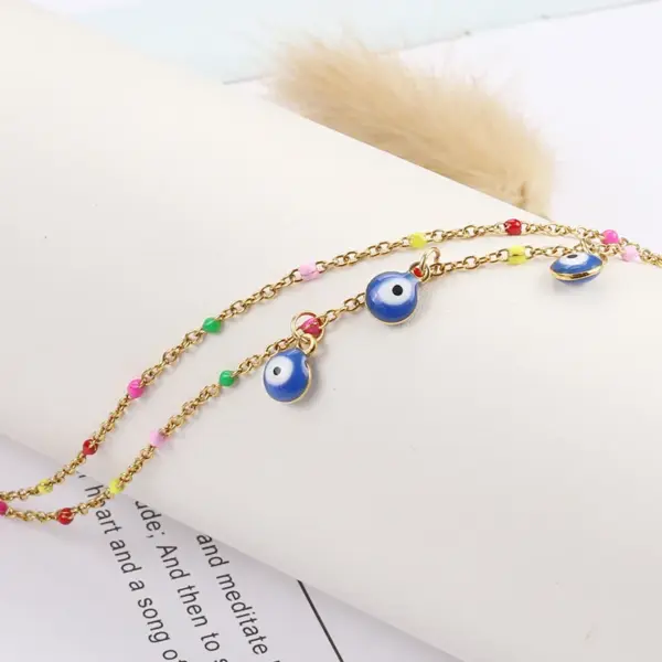Wholesale Retro Devil's Eye Stainless Steel Wholesale Anklet