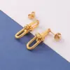 Wholesale 304 Stainless Steel U Shape PVD Coated 18K Real Gold Plated Real Gold Plated Simple Style Waterproof Non Tarnish Plating Ear Studs