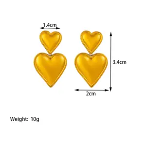【XKE0401】Love Heart Earrings All / Gold