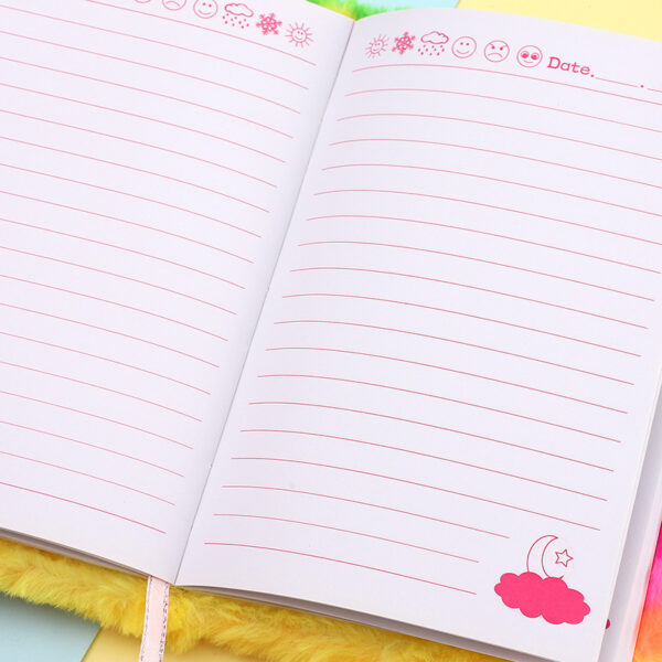 oly-6f0c6e693f76b50158b655237b53ddc8 Wholesale Japanese and Korean new A5 rainbow plush notebook hand book creative notebook student gift prize notebook diary